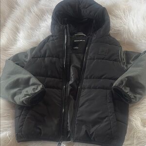 Kids Black and Gray Puffer Jacket